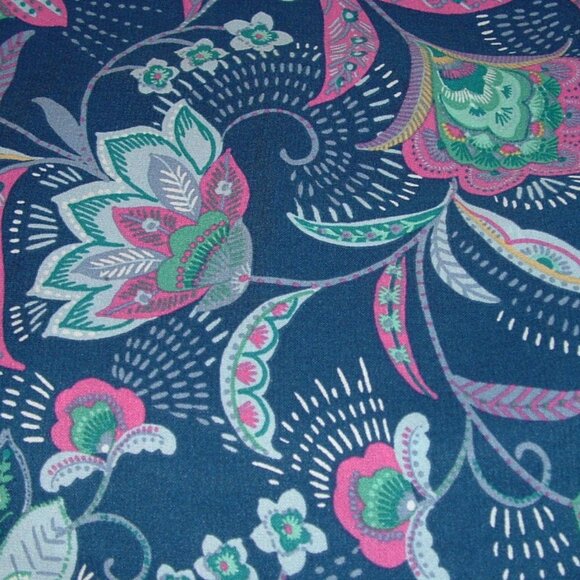 NEW Navy Blue Floral Choose Plus Sz Elastic Waist Flowy Skirt Side Pockets - Picture 2 of 2